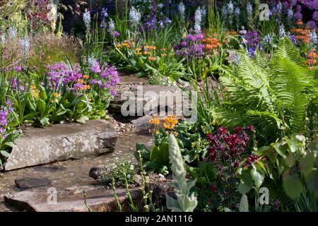 HESCO GARTEN HESCO BASTION UND LEEDS CITY COUNCIL Stockfoto