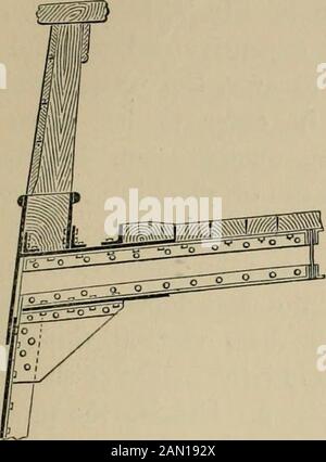 Schiffbau in Eisen und Stahl / eine praktische Abhandlung . . Abb. 187. Kap. XI Topsides. 243 durch eine flache Verschnaufe aus Spirkenbalken. Eine weitere Änderung der vorherigen Anordnung besteht in der Arbeit eines Tiefenwinkeleisens. Stockfoto