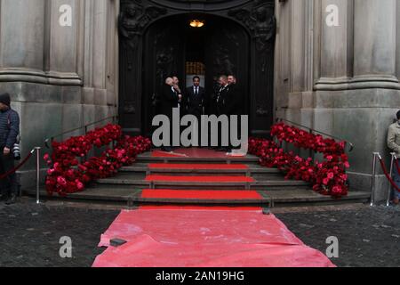 Trauerfeier für Jan Fedder, St. Michaelis, Englische Planke, Hamburg, 14.01.2020 Stockfoto