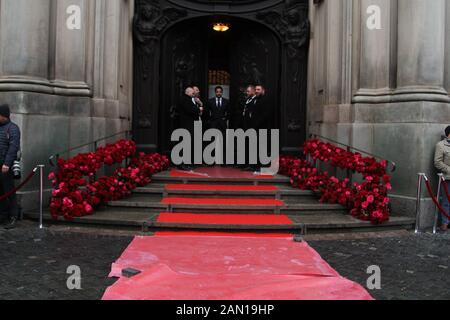 Trauerfeier für Jan Fedder, St. Michaelis, Englische Planke, Hamburg, 14.01.2020 Stockfoto