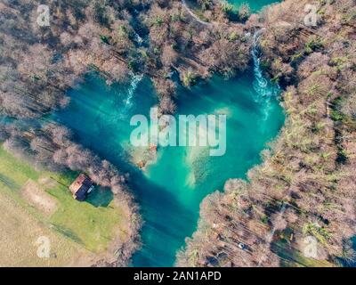 Herzförmige Bay am Fluss Una Stockfoto