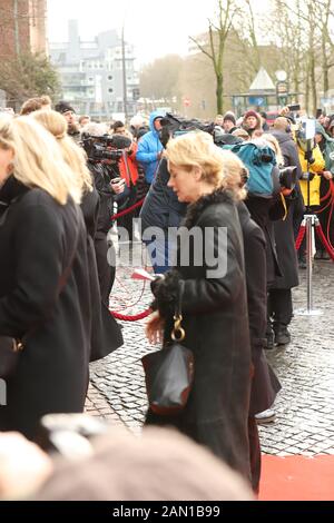 Dorothea Schenck, Trauerfeier für Jan Fedder, St. Michaelis, Englische Planke, Hamburg, 14.01.2020 Stockfoto