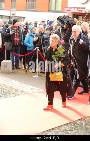 Brigitte Janner, Hajo Gies, Trauerfeier für Jan Fedder, St. Michaelis, Englische Planke, Hamburg, 14.01.2020 Stockfoto