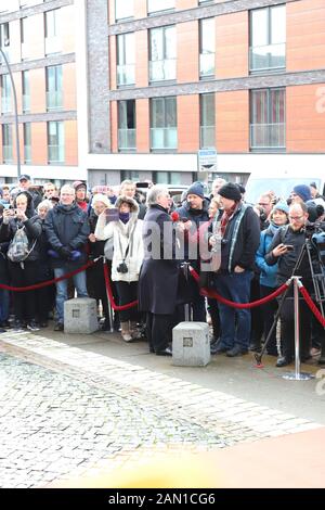 Trauerfeier für Jan Fedder, St. Michaelis, Englische Planke, Hamburg, 14.01.2020 Stockfoto