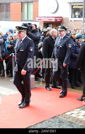 Trauerfeier für Jan Fedder, St. Michaelis, Englische Planke, Hamburg, 14.01.2020 Stockfoto