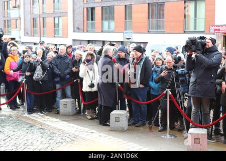 Trauerfeier für Jan Fedder, St. Michaelis, Englische Planke, Hamburg, 14.01.2020 Stockfoto