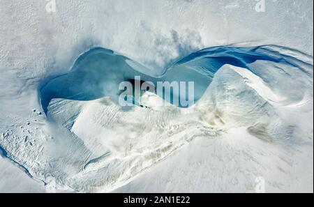 Calderas - Die Glaziologische Gesellschaft Frühlingsexpedition, der Vatnajokull-Gletscher, Island Stockfoto