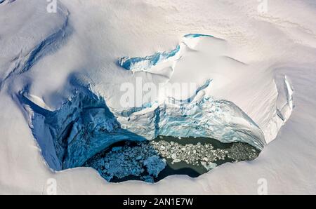 Calderas - Die Glaziologische Gesellschaft Frühlingsexpedition, der Vatnajokull-Gletscher, Island Stockfoto