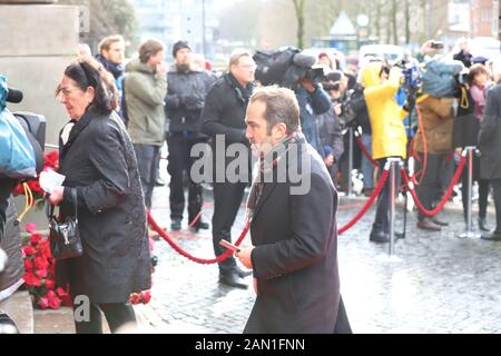 Jens Münchow, Trauerfeier für Jan Fedder, St. Michaelis, Englische Planke, Hamburg, 14.01.2020 Stockfoto