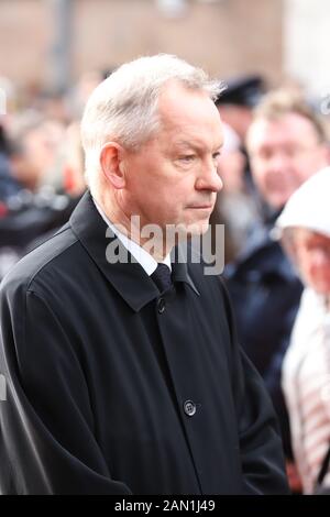 Lutz Marmor, Trauerfeier für Jan Fedder, St. Michaelis, Englische Planke, Hamburg, 14.01.2020 Stockfoto