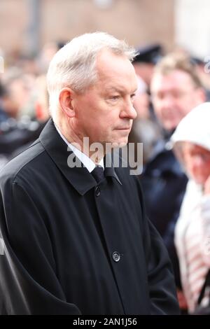 Lutz Marmor, Trauerfeier für Jan Fedder, St. Michaelis, Englische Planke, Hamburg, 14.01.2020 Stockfoto