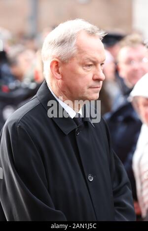 Lutz Marmor, Trauerfeier für Jan Fedder, St. Michaelis, Englische Planke, Hamburg, 14.01.2020 Stockfoto