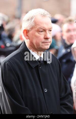 Lutz Marmor, Trauerfeier für Jan Fedder, St. Michaelis, Englische Planke, Hamburg, 14.01.2020 Stockfoto