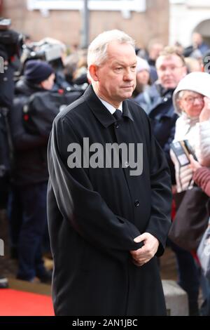 Lutz Marmor, Trauerfeier für Jan Fedder, St. Michaelis, Englische Planke, Hamburg, 14.01.2020 Stockfoto