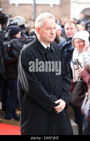 Lutz Marmor, Trauerfeier für Jan Fedder, St. Michaelis, Englische Planke, Hamburg, 14.01.2020 Stockfoto