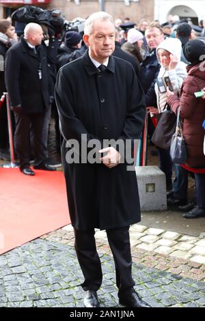 Lutz Marmor, Trauerfeier für Jan Fedder, St. Michaelis, Englische Planke, Hamburg, 14.01.2020 Stockfoto