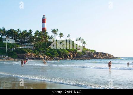 Kovalam, Kelara/Indien: Einer der schönsten Strände Indiens: Kovalam Strand Stockfoto