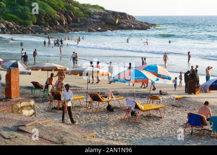 Kovalam, Kelara/ Indien: Einer der schönsten Strände Indiens: Der Kovalam-Strand Stockfoto