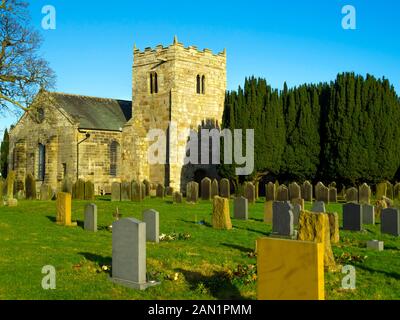 St. Hilda Kirche Danby, North Yorkshire, UK in Danby Dale errichtet auf einem alten vorchristlichen Gräberfeld Stockfoto