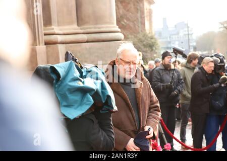 Axel Milberg, Trauerfeier für Jan Fedder, St. Michaelis, Englische Planke, Hamburg, 14.01.2020 Stockfoto