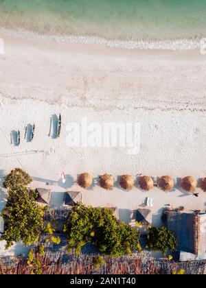 Luftaufnahme von Tanjung Aan Beach, Lombok, Indonesien Stockfoto
