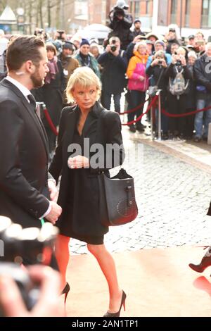 Uschi Glas, Trauerfeier für Jan Fedder, St. Michaelis, Englische Planke, Hamburg, 14.01.2020 Stockfoto