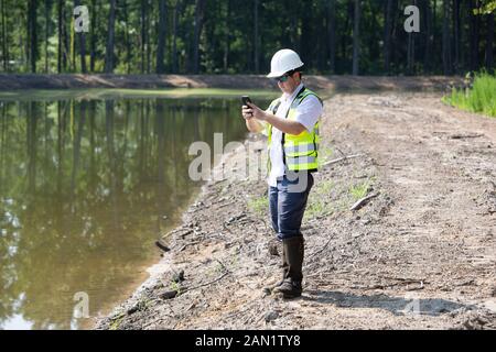 Aufbewahrung von Teichen zur industriellen Arbeit Zone Stockfoto