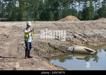 Aufbewahrung von Teichen zur industriellen Arbeit Zone Stockfoto