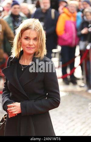 Andrea Lüdke, Trauerfeier für Jan Fedder, St. Michaelis, Englische Planke, Hamburg, 14.01.2020 Stockfoto