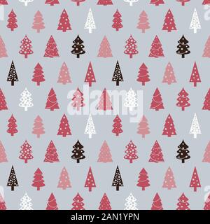 Stilvolle Weihnachtsbaum Hintergrund. Nahtlose Weihnachten vektor Textur. Stock Vektor