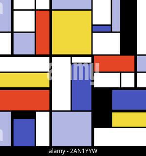 Einfache, moderne Kunst abstrakt - farbige Quadrate und Rechtecke. Mondrian stil Vektor. Stock Vektor