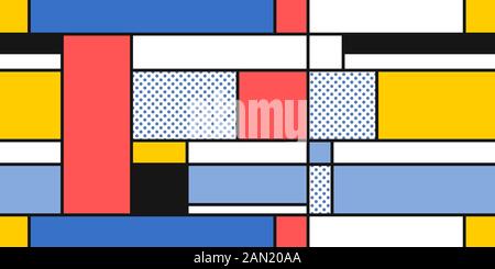 Mondrian geometrischen Stil Kunst - Nahtlose moderne, einfache Muster. Textil- oder Geschenk Papier Design. Stock Vektor