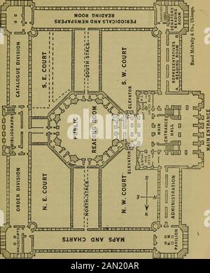 Rider's Washington; ein Reiseführer für Reisende mit 3 Karten und 22 Plänen . die westliche Hemisphäre. Zu den Ausdrucken gehört das GardnerG. Hubbard Sammlung; die Garrett Sammlung (19.113 Drucke; auf Pfand)und die George Lothrop Bradley Collation (1980 Gravuren), l a. Allgemeine Beschreibung und Ansätze Dieses Bibliotheksgebäudes, zugegebenermaßen eines der kunsthandwerklichsten Strukturen in Amerika, .sowohl innerhalb als auch ohne, bietet das doppelte Interesse, zum einen die Heimat der Americas greatNational Library zu sein, bereits eine der großen Bibliotheken von Theworld; und zum anderen ein Schatzhaus der besten Con-temporar Stockfoto