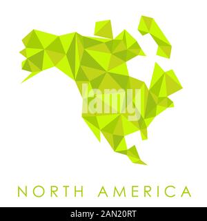 Nordamerika Low Poly map Vektor-geometrischen Stil Abbildung. Stock Vektor