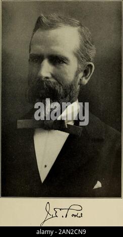 Bulletin der Geological Society of America. ORIAL VON JAMES E. TODD ^VON FRANK LEVERETT James Edward Todd, einem der Charter-Mitglieder unserer Gesellschaft, Avasborn at Clarksfield, Ohio, 11. Februar 1846. Sein Vater. Reverend JohnTodd, ein kongregationaler Minister, nahm 1850 Pionierarbeit in SouthwesternIowa auf, und in dieser Pionierumgebung wuchs das Subjektof unserer Skizze auf. Der nächste Laden war 32 Meilen entfernt, und die Mühle ist noch weiter. Hulled Mais war lange Zeit die Hauptnahrung in seiner Kinderhaube. Wirtschaft und Industrie wurden zum Imperativ gemacht, und die Gewohnheiten der Leichtigkeit waren nicht perm Stockfoto