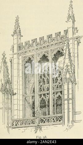 Die Gotik in Frankreich, England und Italien wurde in einem späteren Stil hinzugefügt, kaum noch neededbutterbeete Strebepfeiler, und einige haben sich ganz und gar nicht daran gehalten. Aber auch in den englischen Kirchen des 12. Und 13. Jahrhunderts, die mit Blick auf das eingewölbte gebaut wurden, finden wir noch die klerestorische Passage des Normanstils erhalten, die eine dicke Büromauer der älteren Gebäude verleiht. Das ist bei Canterburyobwohl der Fall, den ein Franzose 1174 erbaut hat, und im Chor ofs. Hugh at Lincoln, in the Early Spitzed Work at South-wark and Wells, at Beverley, Salisbury and Rochester, a Stockfoto