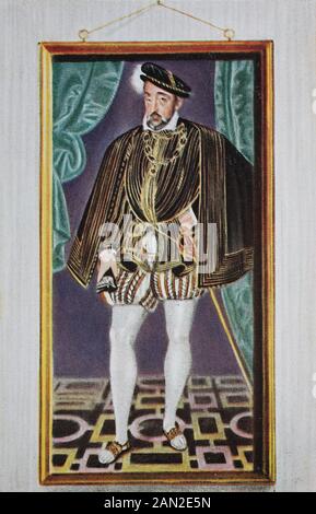 Heinrich II.; 31. März 1519 - 10. Juli 1559, ein Monarch des Hauses Valois, der vom 31. März 1547 bis zu seinem Tod 1559 als König von Frankreich regierte, / Heinrich II.; 31. März 1519 - 10. Juli 1559, ein Monarch des Hauses Valois, der vom 31. März 1547 bis zu einem Tod 1559 als König von Frankreich regimenter, historisch, digital verbesserte Wiedergabe eines Originals aus dem 19. Jahrhundert / Digitale Reproduktion einer Originalanlage aus dem 19. Jahrhunderts Stockfoto