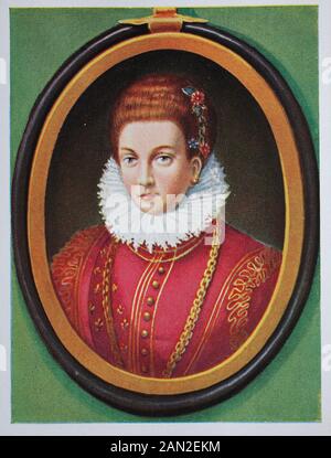 Marie de' Medici, Maria de' Medici, 26. April 1575 - 3. Juli 1642, war Königin von Frankreich als zweite Frau von König Heinrich IV. Von Frankreich, des Hauses Bourbon, / Marie de 'Medici, Maria de' Medici, 26. April 1575 - 3. Juli 1642, war Königin von Frankreich als zweite Gemahlin von König Heinrich IV Von Frankreich aus dem Hause Bourbon, historisch, digital verbesserte Wiedergabe eines Originals aus dem 19. Jahrhundert / Digitale Produktion einer Originalanlage aus dem 19. Jahrhunderts Stockfoto