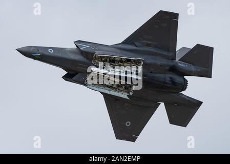 Eine Lockheed Martin F-35 Lightning II B Stealth Fighter Jet der britischen Royal Air Force. Stockfoto