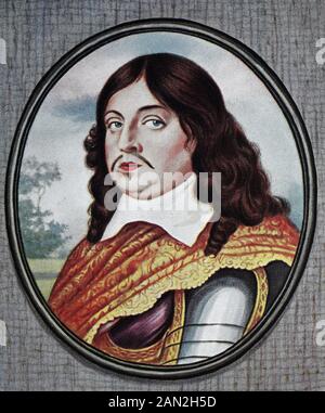 Charles X Gustav, auch Carl Gustav, Karl X Gustav, 8. November 1622 - 13. Februar 1660, war von 1654 bis zu seinem Tod König von Schweden. Er war der Sohn von Johannes Casimir, dem Palatin von Zweibrücken-Kleeburg und Katharina von Schweden, / Karl X Gustav, auch Carl Gustav, Karl X Gustav, 8. November 1622 - 13. Februar 1660, war von 1654 bis zu einem Tod König von Schweden. Er war der Sohn von John Casimir, Pfalzgraf von Zweibrücken-Kleeburg und Katharina von Schweden, historisch, digital verbesserte Wiedergabe eines Originals aus dem 19. Jahrhundert / Digitale Produktion einer Originalanlage aus d Stockfoto