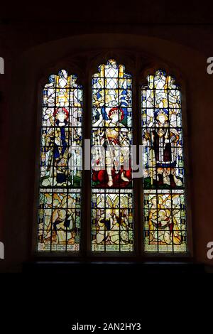 Glasfenster der St Mary's Church, Chiddingstone, Kent, England Stockfoto