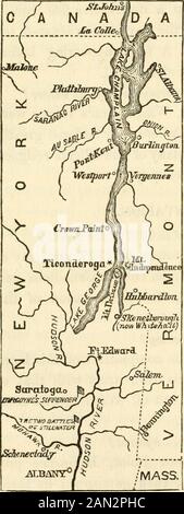 Eine einleitende Schulgeschichte der Vereinigten Staaten, die auf dem katechetischen Plan angeordnet ist, zu dem die Unabhängigkeitserklärung und die Verfassung der Vereinigten Staaten hinzugefügt werden, mit Fragen und Erklärungen . whatriver tlie Mohawk leer? Warum Ist Plattsburg? Bestürzung, als er entdeckte, dass der Feind Batterien auf Mount Trofiance errichtet hatte, das Fort, machte er einen voreiligen Rückzug. Welche Katastrophe haben die Aineri-Dosen auf dem Rückzug hinter sich? Am Morgen des 7. Juli wurde die hintere Division der wiederbehandelnden Armee von atHubbardton überholt und mit erheblichen Verlusten verlegt. Die Wahrnehmung Stockfoto