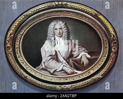 François-Marie Arouet, 21. November 1694 - 30. Mai 1778, bekannt durch seinen nom de plume Voltaire, war ein französischer Schriftsteller, Historiker und Philosoph der Aufklärung, berühmt für seinen Witz, / François-Marie Arouet, 21. November 1694 - 30. Mai 1778, bekannt unter einem Namen Voltaire, war ein fränkischer Schriftsteller, Historiker und Philosophie der Erziehung, der für seinen Witz berühmt war, historisch, digital verbesserte Wiedergabe eines Originals aus dem 19. Jahrhundert / Digitale Reproduktion einer Ursprungsanlage aus dem 19. Jahrhunderts Stockfoto