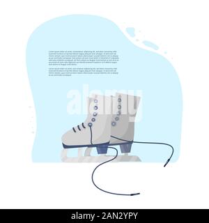 Abbildung: Vorlage für Banner wird verzerrt. Sportausrüstung isoliert. Emblem für Eiskisten. Vektor-Ebene Abbildung. Stock Vektor