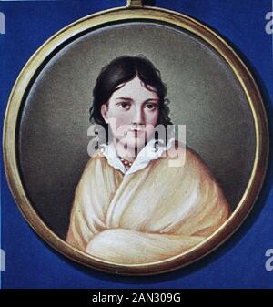 Bettina von Arnim, die Gräfin von Arnim, 4. April 175-20. Januar 1859, geborene Elisabeth Catharina Ludovica Magdalena Brentano, war eine deutsche Schriftstellerin und Romanautorin, / Bettina von Arnim, die Gräfin von Arnim, 4. April 810 - 20. Januar 1859, geborene Elisabeth Catharina Ludovica Magdalena Brentano, war eine deutsche Schriftstellerin und Schriftstellerin, historisch, digital verbesserte Wiedergabe eines Originals aus dem 19. Jahrhundert / Digitale Produktion einer Originalanlage aus dem 19. Jahrhundert. Jahrhunderts Stockfoto