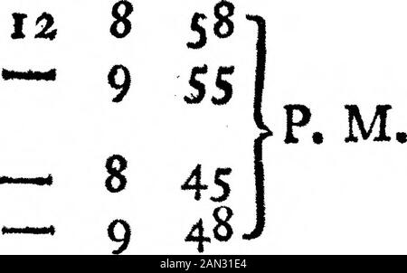 Variation des Kompasses, wie Sie An Bord der Endeavour Bark beobachtet wurde, in einer Voyage Round the WorldCommunicated von LieutJames Cook, Commander of the Said Bark. 20 Azimuths DittoAmp* 7Azim. 7 20 Ampl. 9x8Azim. 9 - Amplitude AzimuthsAzim* und Amp.Ampl. 8 i&lt; 1 Azim. 8 4 i Amplitude AzimuthAzim. 14 13 Ampl. 14 1,8 " Amplitude AzimuthDitto AzimuthsDutaDitto15 Azimuts2 Amplituden20 Amplituden12 AzimuthsAmplitude Bemerkungen 5 20 W.5 24 7 i7 9 9 7 7 0 6 55 8 23 8 14 8 14 8 14 9 1 14 14 14 15 I 14 24 18 3 19 3 23 o% 5020 2 3 3 3 5 3 5 2 3 5 2 3 5 2 22 5 2 3 5 2 5 2 5 2 3 2 3 2 3 2 3 2 3 2 3 2 3 2 3 2 3 2 3 Xtract [ 432 ] Extradl von Capt Cooks Journal. 9. Nov. Um 8 A* M, Mr Stockfoto