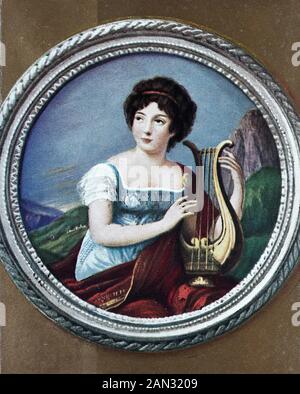 Anne Louise Germaine de Staël-Holstein, geborene Necker, 22. April 1766 - 14. Juli 1817, allgemein bekannt als Madame de Staël, war eine französische Frau mit Briefen aus Genevan, deren Leben sich mit den Ereignissen der französischen Revolution und der napoleonischen Ära überschnitt, / Anne Louise Germaine de Staël-Holstein, geb. Necker, 22. April 1766 - 14. Juli (im Juli), umgangssprache Madame de Staël, war eine Franzosin genferische Kunst, deren Lebenszeit sich mit den Ereignissen der Französischen Revolution und der napoleonischen Ära überschnitt, historisch, digital verbesserte Wiedergabe eines Originals aus dem Stockfoto