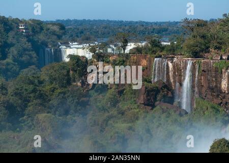 Obere Stromkreis, Cataratas del Iguazú oder Iguazu Wasserfälle, Nationalpark Iguzú, UNESCO Weltnaturerbe, Provinz Misiones, Argentinien, Lateinamerika, Stockfoto