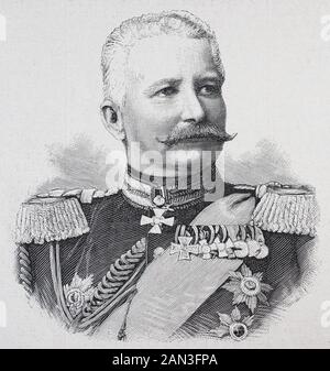 Alfred Ludwig Heinrich Karl Graf von Waldersee, geboren am 8. April, gestorben 5. März 1904/05 war ein deutscher Feldmarschall, / Alfred Ludwig Heinrich Karl Graf von Waldersee, geboren am 8. April 1832, gestorben am 5. März 1904/05, war ein deutscher Feldmarschall, historisch, digital verbesserte Wiedergabe eines Originals aus dem 19. Jahrhundert / Digitale Produktion einer Originalanlage aus dem 19. Jahrhunderts Stockfoto
