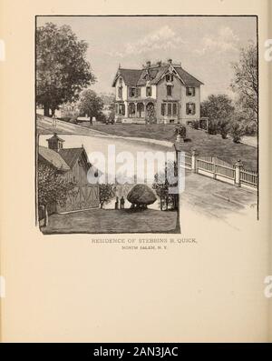 Geschichte des Westchester County: New York, einschließlich Morrisania, Kings Bridge und West Farms, die New York City / angeschlossen wurden. NOKTH SALK.M. Horton, Teed & Company. Er zog sich im Jahr 1835 aus der Buseness zurück. Die Hortons in dieser Firma wereLewis und David Horton, Brüder und Söhne von Wil-liam Horton, von Somers. Charles Teed, von Somers, war ein Schwiegersohn und Partner in bhe Concern. Die Residenz TheHorton liegt in der Nähe der Südlinie von Thetown, an der Autobahn, die von Purdys zur Gold-ens Bridge führt. Das alte Haus wurde entfernt, und es wurde ein quadratisches, zweistöckiges modernes Wohnhaus errichtet Stockfoto